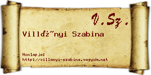 Villányi Szabina névjegykártya