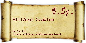 Villányi Szabina névjegykártya